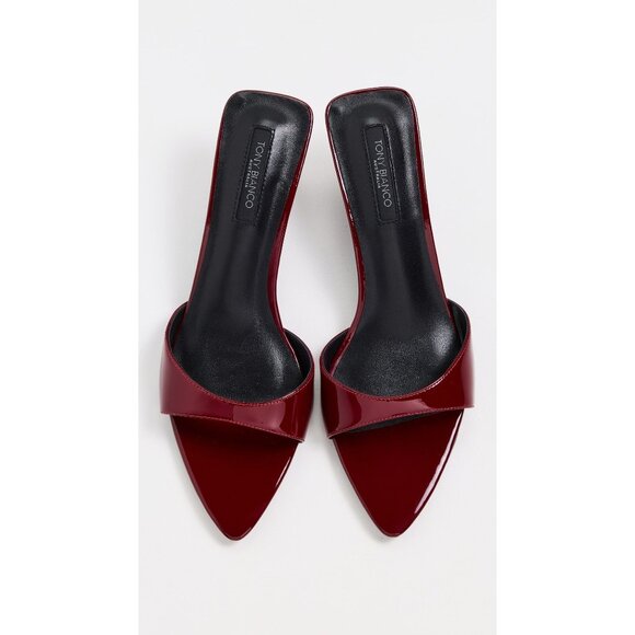 Tony Bianco Fiesta Low Heels in Bordeaux Burgundy 7.5 Womens Slides Mules - Picture 1 of 15